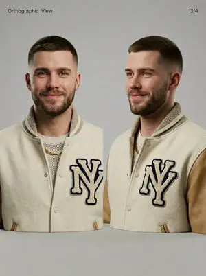 3D Character Sheet for Varsity Jacket Prompt