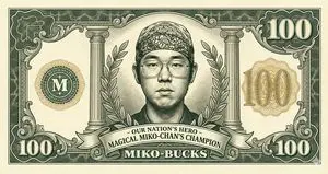Classic Anime Nerd Otaku in the Style of Currency