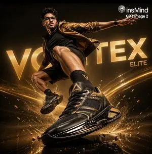 Luxury Black and Gold Sneaker Ad