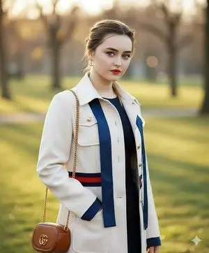Vogue Style Luxury Trench Coat Fashion Portrait
