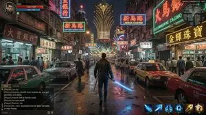 Neon Macau RPG Street Battle HUD