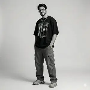 Gen-Z Streetwear Editorial Portrait