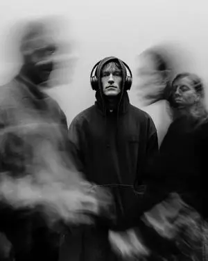 Black and White Cinematic Portrait with Motion Blur