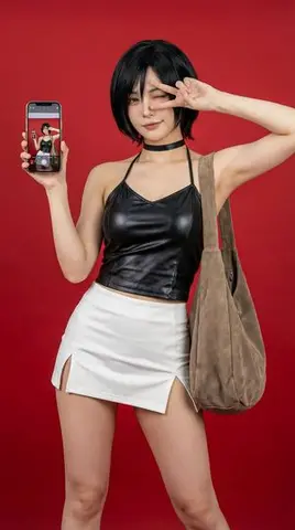 Photorealistic Ada Wong Cosplay Selfie