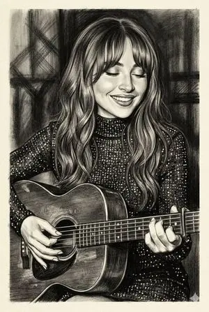 Charcoal Style Sequin Dress Guitarist