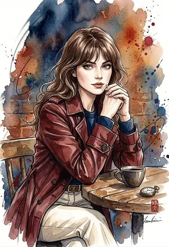 Watercolor Urban Street Illustration