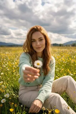 Cinematic Portrait in a Sunlit Meadow