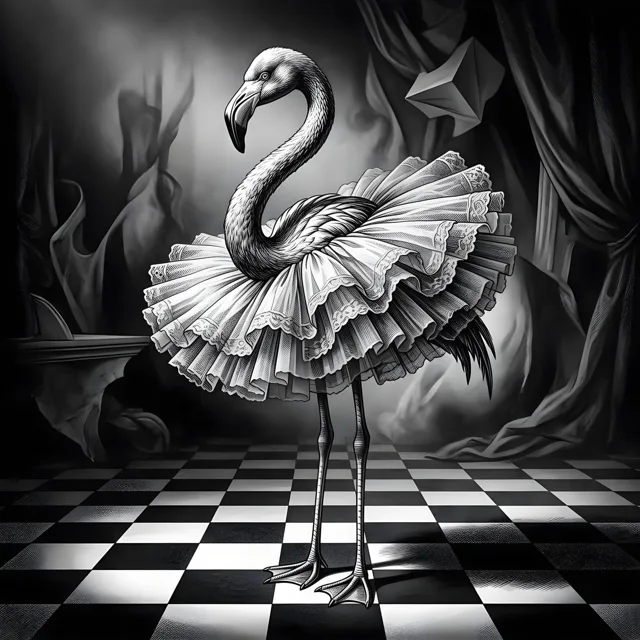 Surreal Flamingo in Tutu