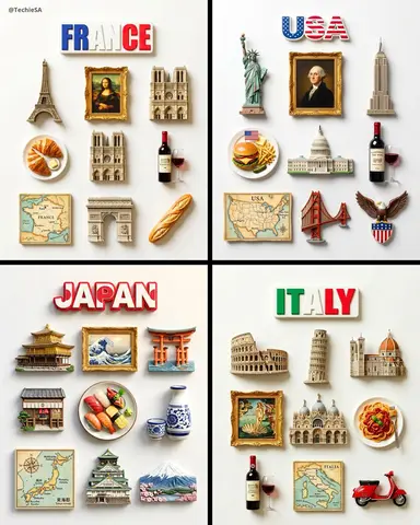 A flat-lay collection of exactly 9 hyper-realistic 3D resin