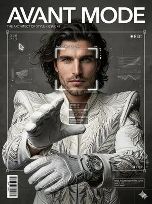 Avant-Garde White Couture Portrait
