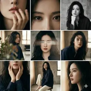3x3 Editorial Photo Collage Contact Sheet Portrait