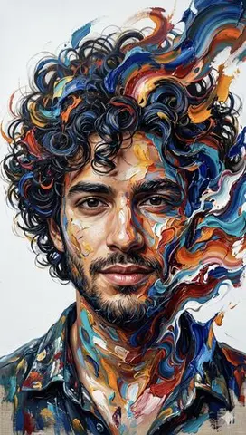 Abstract Impasto Portrait Prompt