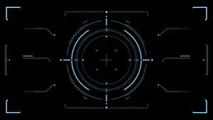 Cyan Sci-Fi HUD Reticle Overlay