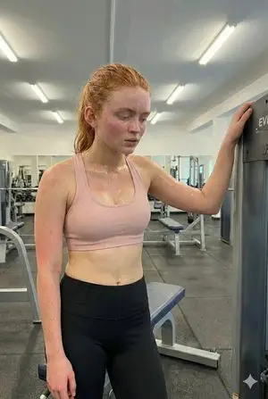 Photorealistic Post-Workout Selfie of Sadie Sink