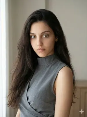 Minimalist Fashion Portrait with Sculptural Bodice