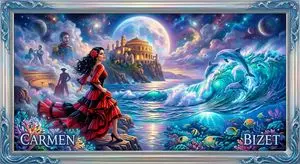 Image generation prompt for Carmen in a Kinkade style