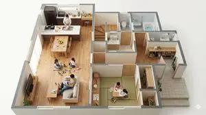 Floor Plan Visualization with Family Life