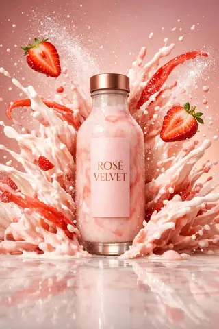 Rosé Velvet High Speed Commercial Luxury Shake Photography Dynamic High Velocity Creamy