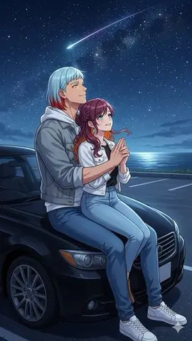 Anime Couple Under Shooting Star