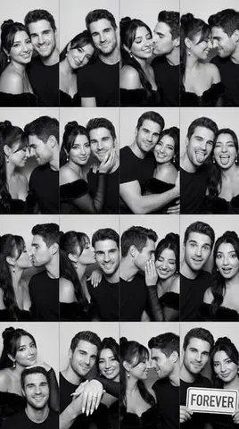 Black and White Photobooth Couple Grid Prompt (16 Panels)