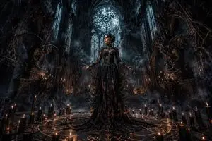 Dark Gothic Ritual in Cathedral
