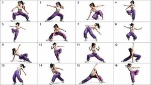 16-Pose Dance Combat Reference Sheet