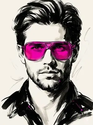 High-Fashion Ink Illustration Portrait