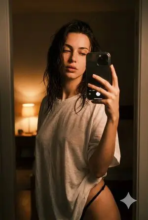 Intimate Late Night iPhone Selfie in Oversized T-Shirt