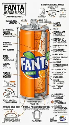 Technical Infographic Schematic for a Product/Beverage