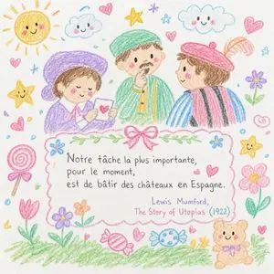 Whimsical Crayon Utopia Quote