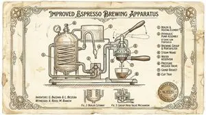 Vintage Patent Drawing Technical Illustration