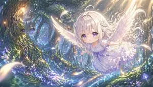 Chibi Angel in Fantasy Forest