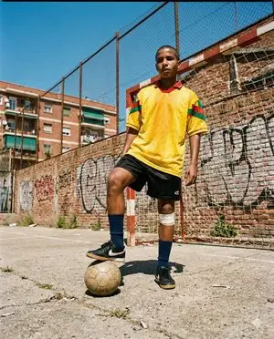 Hyper-Realistic Urban Soccer Bicycle Kick Action Shot
