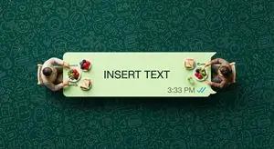 WhatsApp Speech Bubble Dining Table Macro Shot