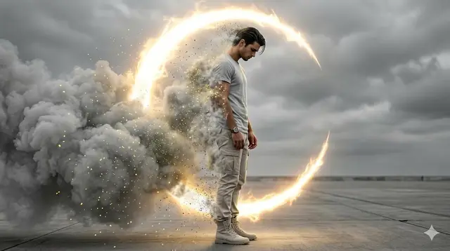 ultra-realistic, cinematic 8K image with high-contrast dramatic lighting and