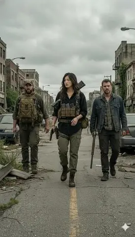 Gritty Post-Apocalyptic Survivor Scene