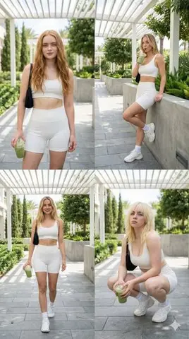All-White Athletic Celebrity Grid Prompt