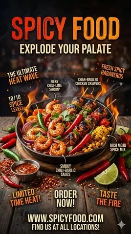 Spicy Food Restaurant Poster