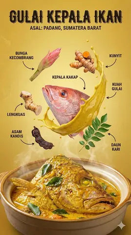 Ultra Realistic Indonesian Traditional Food Infographic Poster Modern Culinary Infographic Design, Editorial