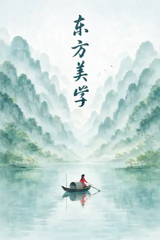 春日禅意水墨群山海报