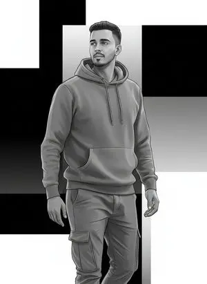 High-Fashion Monochrome Vector Illustration Prompt