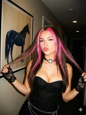 Y2K Flash Portrait with Pink Highlights Prompt