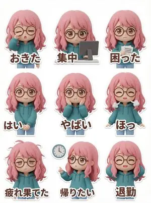 LINE Sticker Generation Prompt (3D Clay Style)