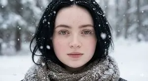 Ultra-Photorealistic Winter Portrait Macro Focus (Sadie Sink)