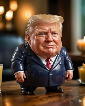 Hyper-Realistic Caricature of a Bald Man in a Jersey