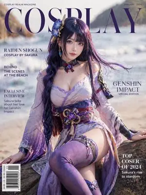 Raiden Shogun Beach Cosplay Cover
