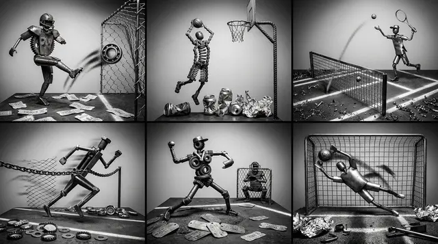 Scrap Metal Sports Dioramas