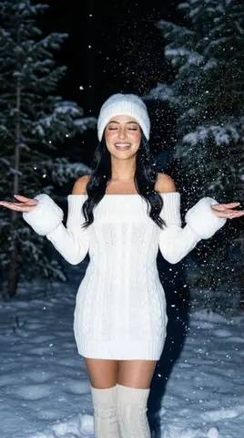 Hyperrealistic Winter Night Flash Portrait Prompt