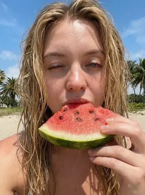 Outdoor Summer Watermelon Selfie (Detailed JSON)