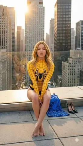 Dual Superhero Variant Scene (Ana de Armas and Sydney Sweeney Likeness)